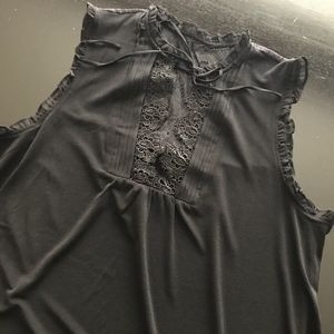 Express Black Lace Key hole Top